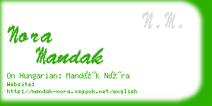 nora mandak business card